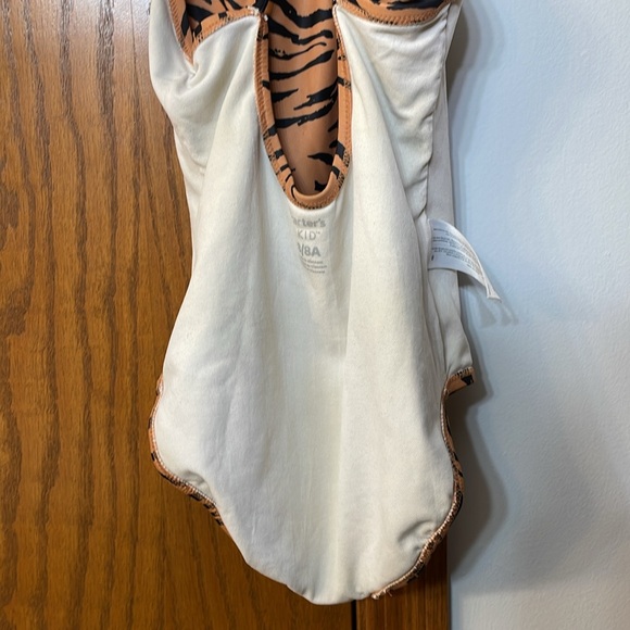 CARTER'S UGC Girl's Size 8 Tiger Animal Print One-Piece Swimsuit Brown Black - Picture 14 of 14